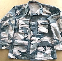 Jacket Gray Camouflage, Med-Reg Hght 67-71" Chest: 37-41" 60% Cotton 40% Polyester Came jacket gray size med-reg